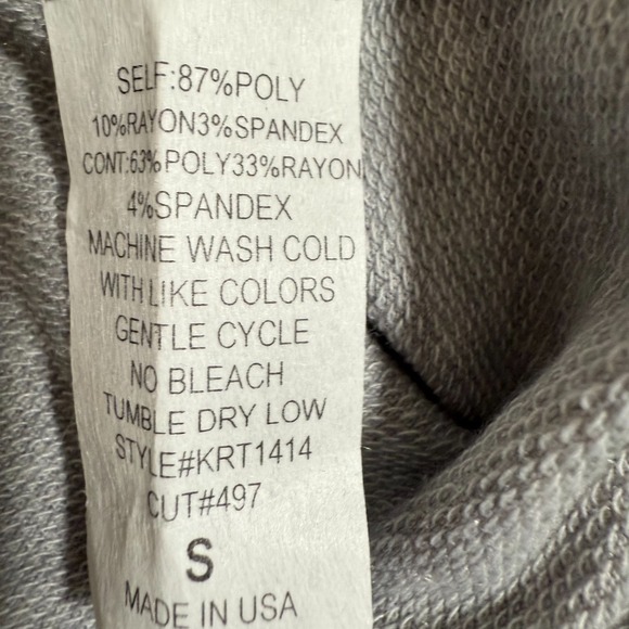 Paisley Sleeve Top Gray Women's Small Colorblock  Made in‎ USA Jade by Jane - Picture 6 of 9